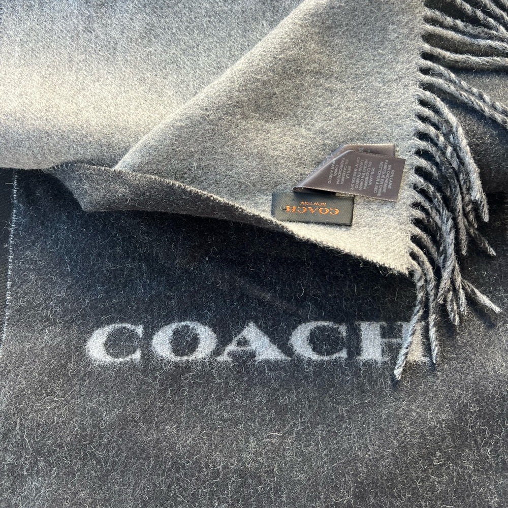 Coach Charcoal Wool Scarf
